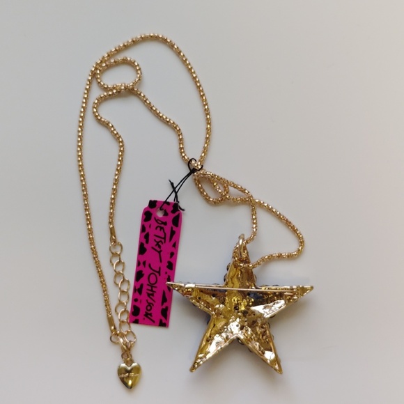Betsey Johnson Blue and Gold Star Pendant Necklace - Picture 2 of 7